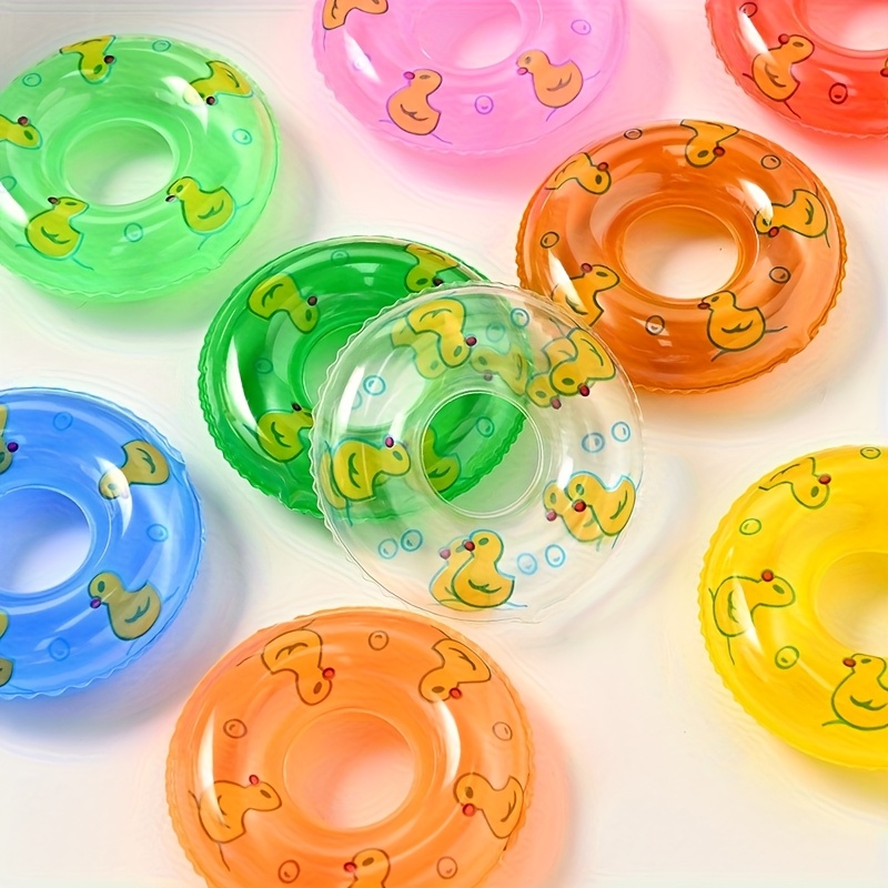 3/6/9pcs Swimming Rings, Duck Pattern Small Pet Floaties