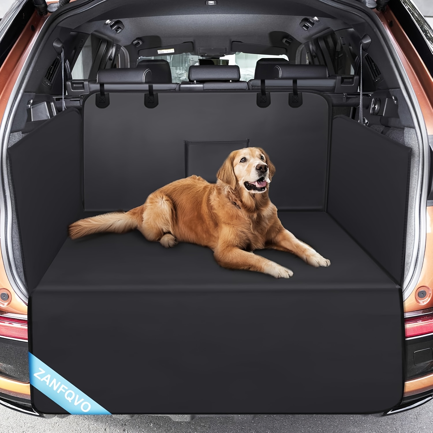 1 Universal Dog Car Trunk Liner Protector, Non-slip Cover, Scratch Resistant Washable Trunk Mat For Small Trucks Suvs, Black Fabric Material