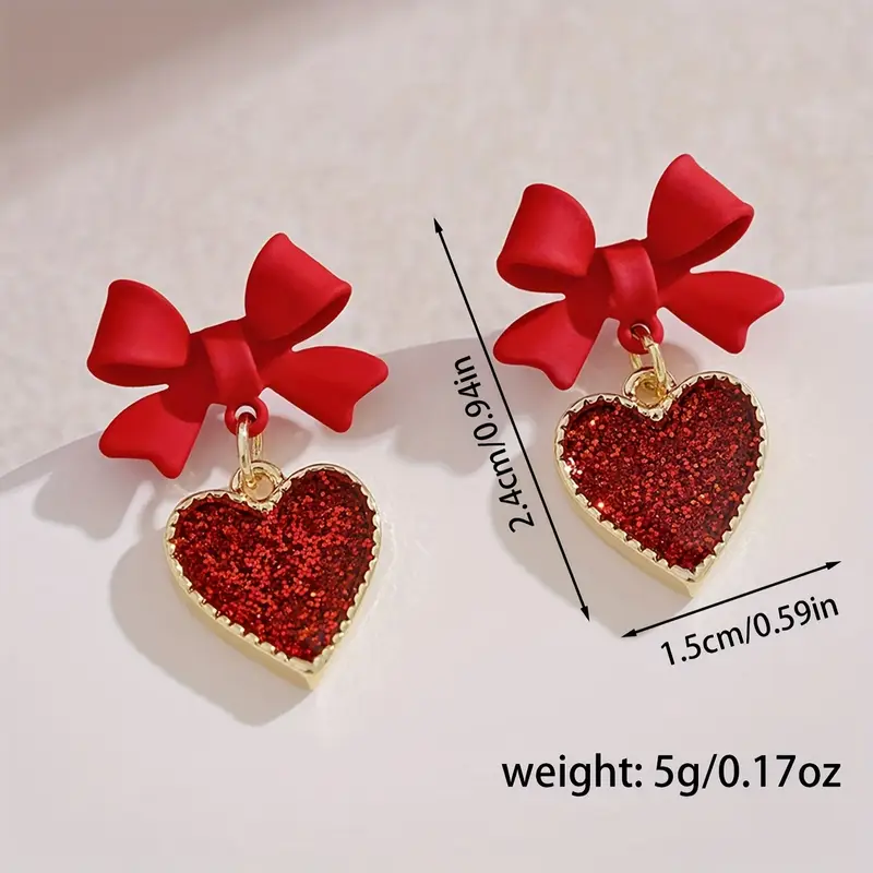 european and american cross border fashion elegant and exquisite love geometric earrings details 3