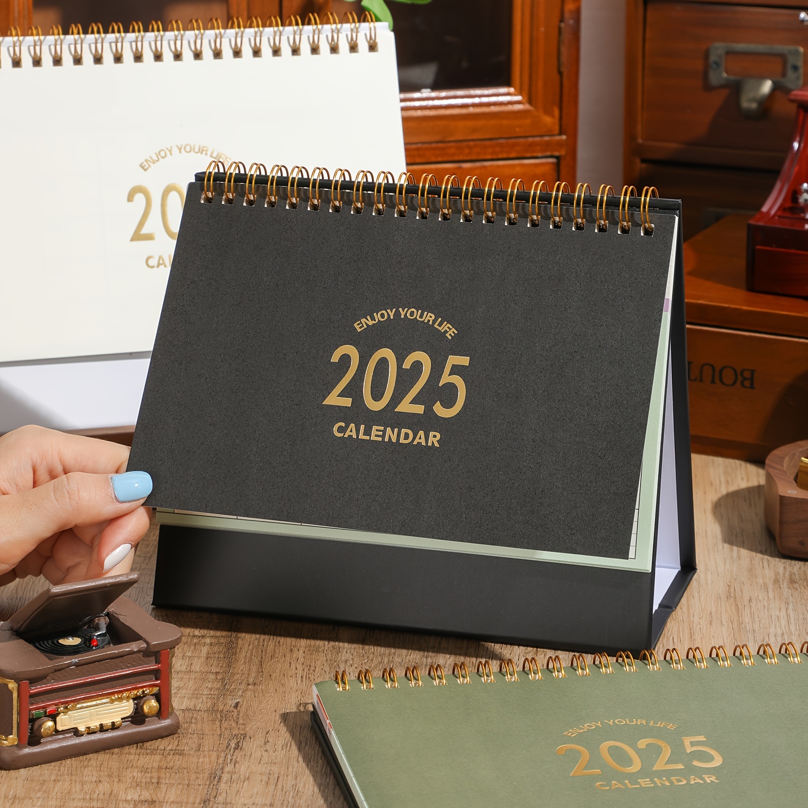 2024 2025 Desk Calendar Monthly Flip Stand Temu