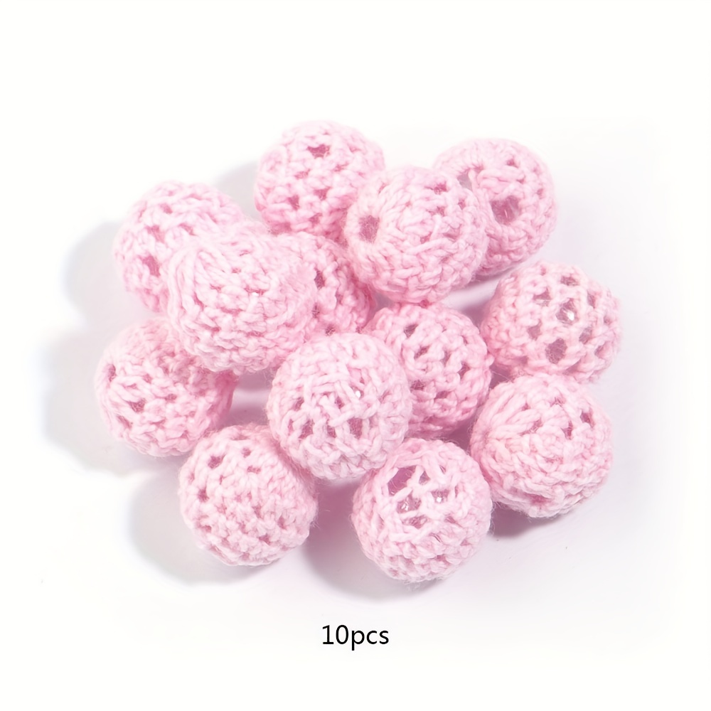 10pcs Acrylic Crochet Fleece Balls For , Phone Charms, Tassels & Home Decor Crafts Random Colors