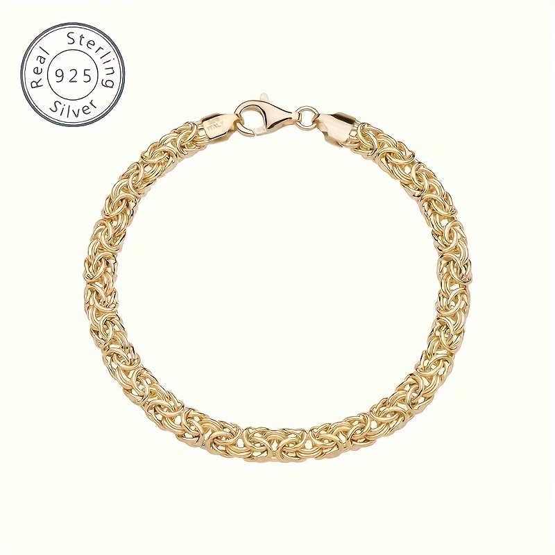 

Unique Personality Style Casual Gold Rope Bracelet, 925 Silver Plated 18k Gold, Send Women Birthday Holiday Surprise Gift, Gift Box