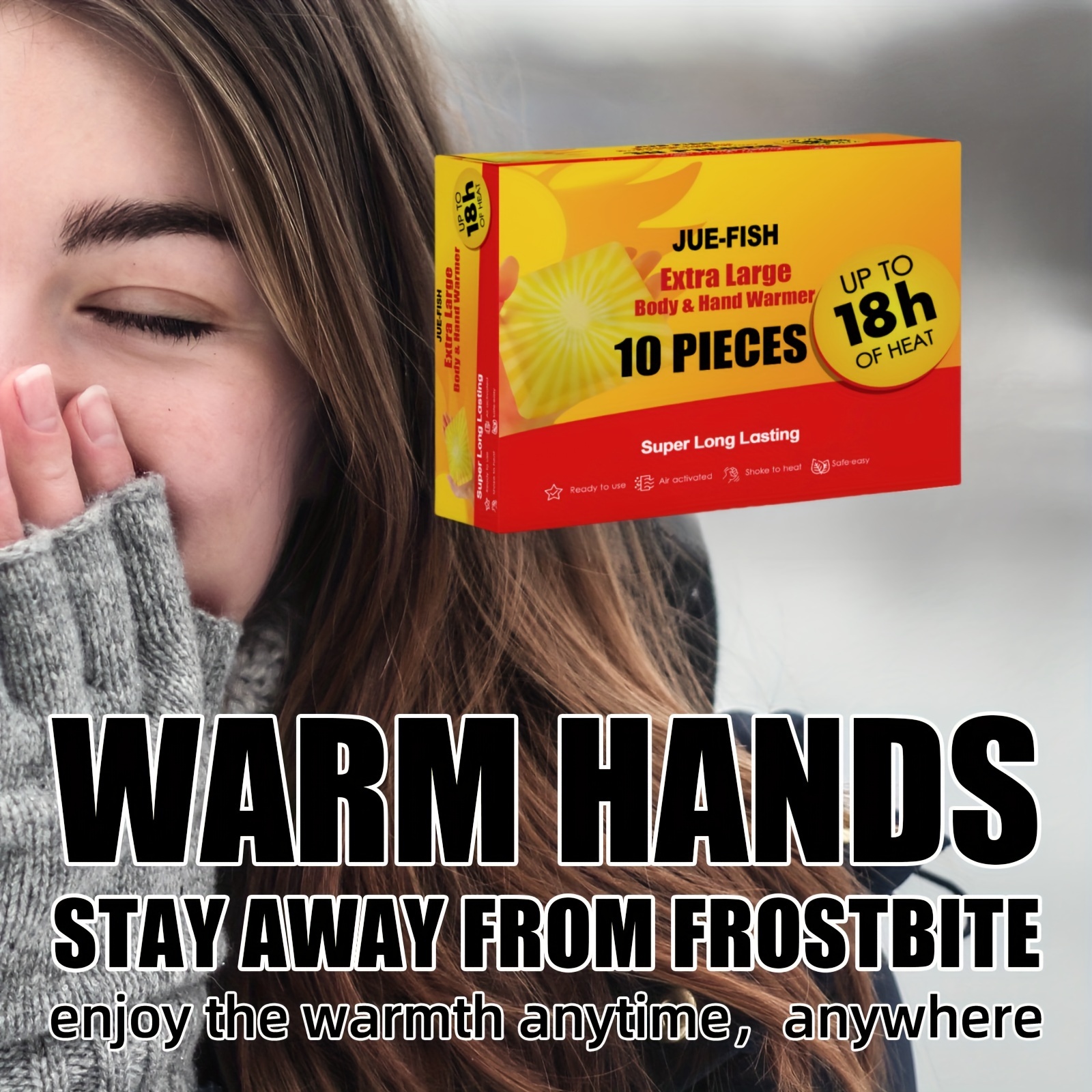 

10pcs/box, Self-heating Thermal Hand Warmers, Winter Warm Patches For Home, Office, Camping And Travel