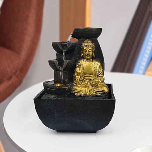 item picture 1pc elegant resin tabletop waterfall fountain for soothing tabletop decoration in and meditation rooms