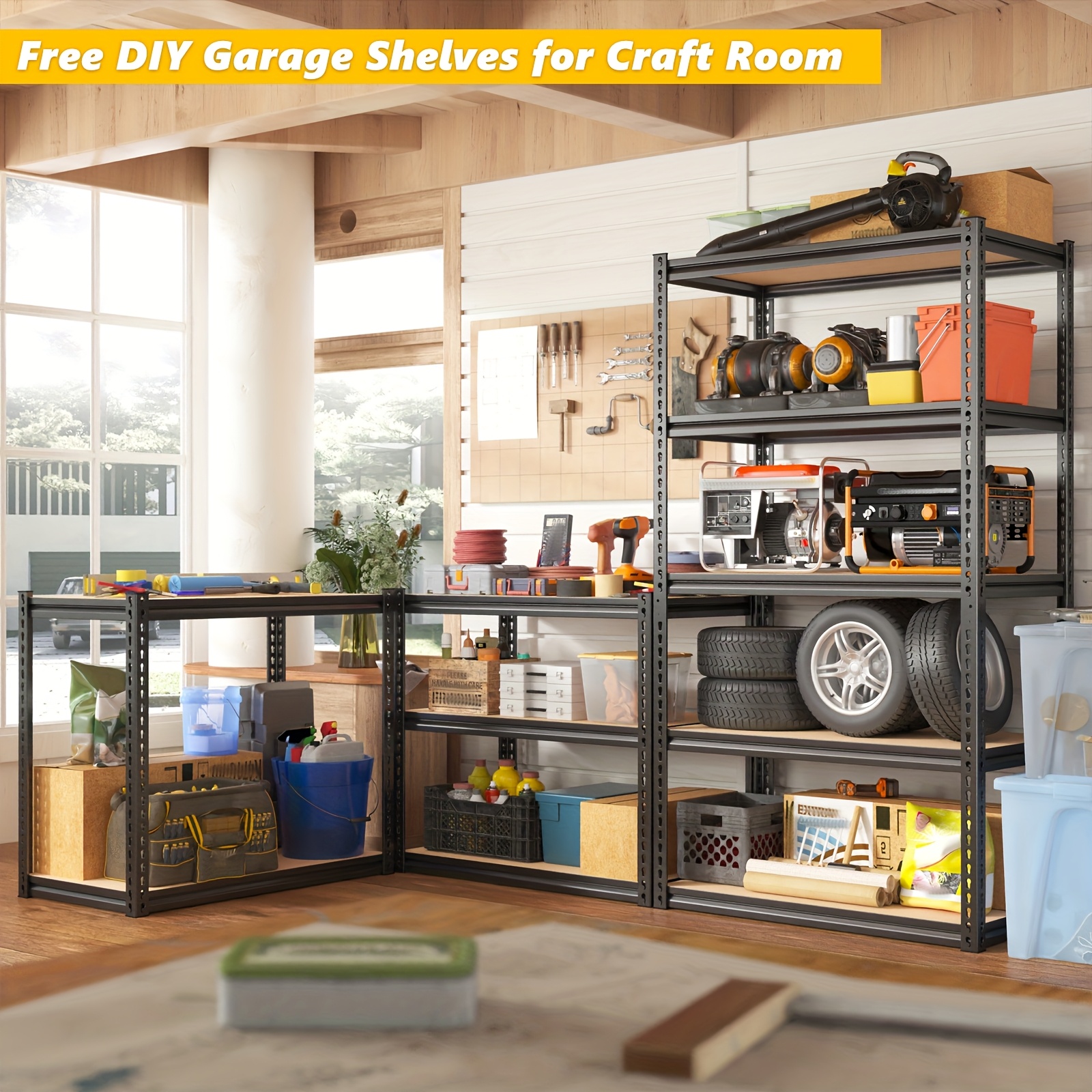 [Heavy Duty Shelving] 72''H Kitchen Standing Rack/Standing Baker'S Rack 2000LBS Garage Shelving 72