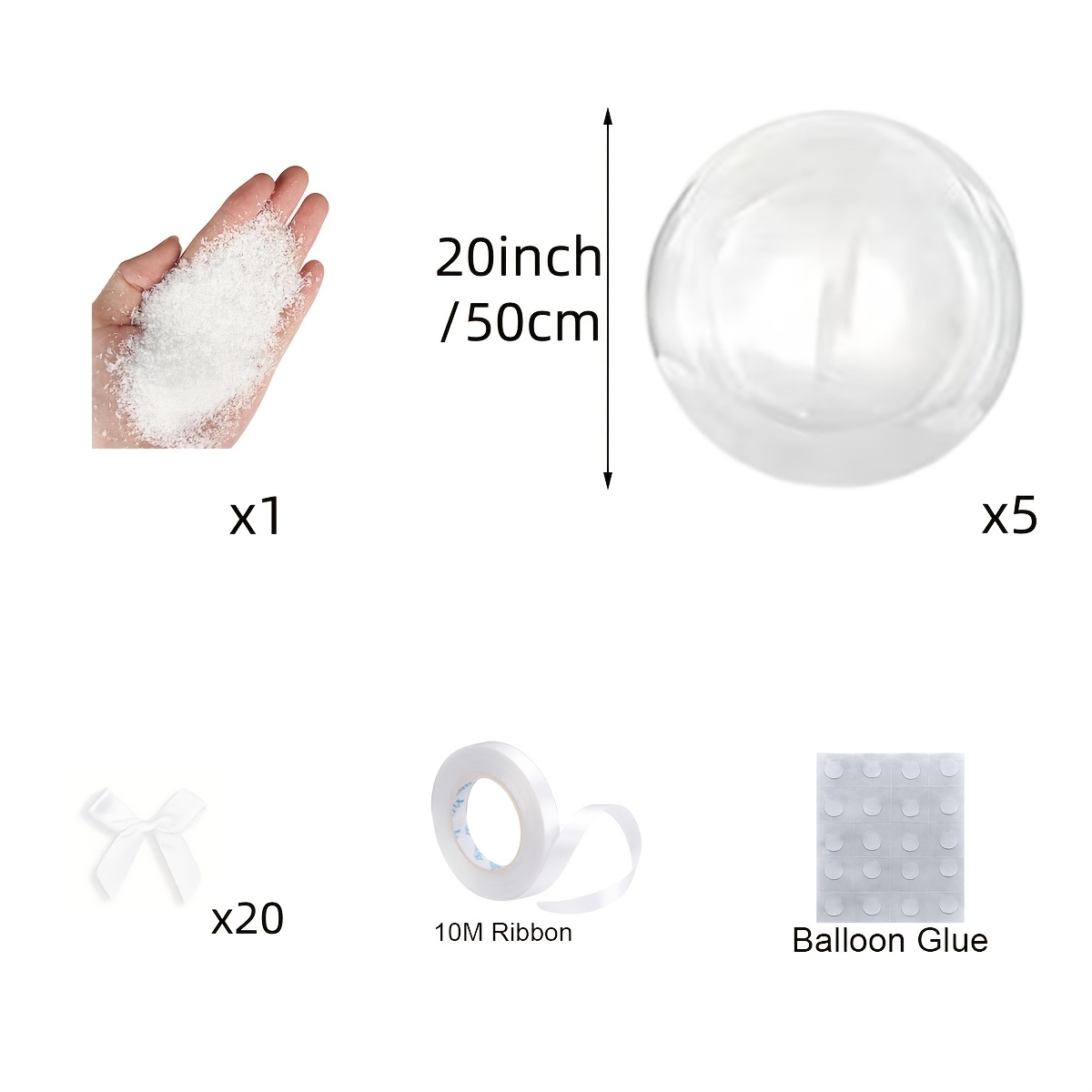 Image of -inch Bobo Balloon With Bow And White Snowflake Designs, Perfect For Weddings, Birthday Parties, And Festive Decorations
