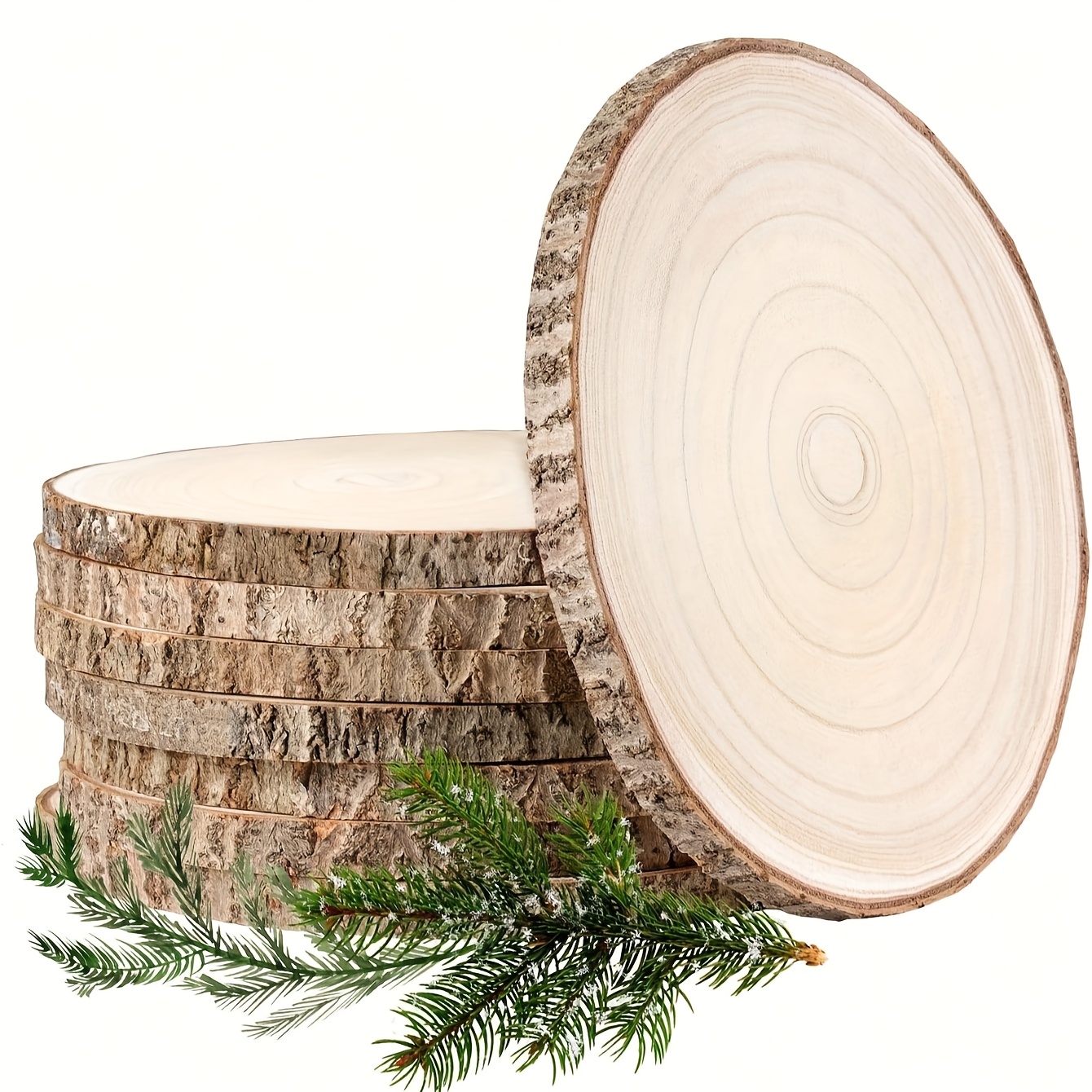 Image of Wood Slices 2pcs Set, 9 Inch Large Unfinished Wood Circles, Natural Wood Slices For Centerpieces, Table Decorations, Crafts, Décor, And Painting