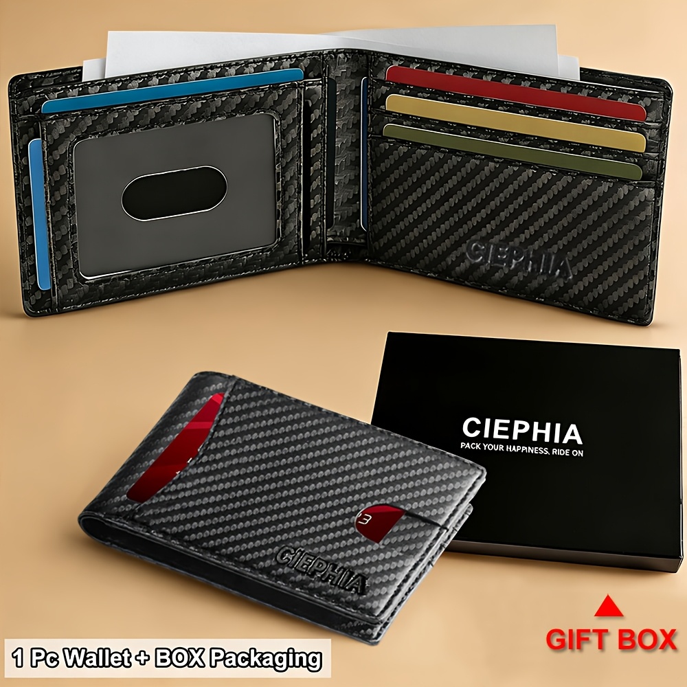 Image of [ Box]bifold Thin Men's Wallet Rfid Blocking Minimalist Front Pocket Large Capacity Wallet For Men 11 Credit Card Holder Valentine's Day Gifts For Men