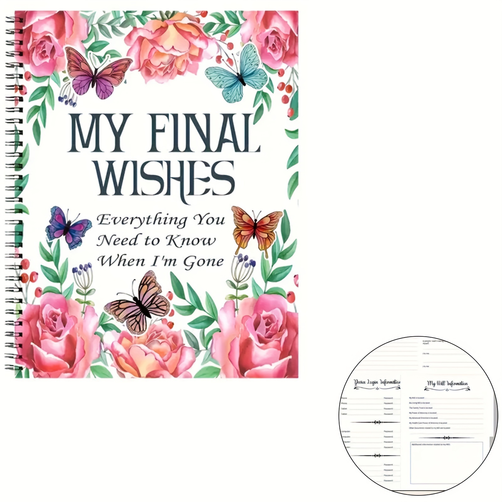 

1pc My Wishes End Of Life Planner - You To I'm - Adult English Contacts And