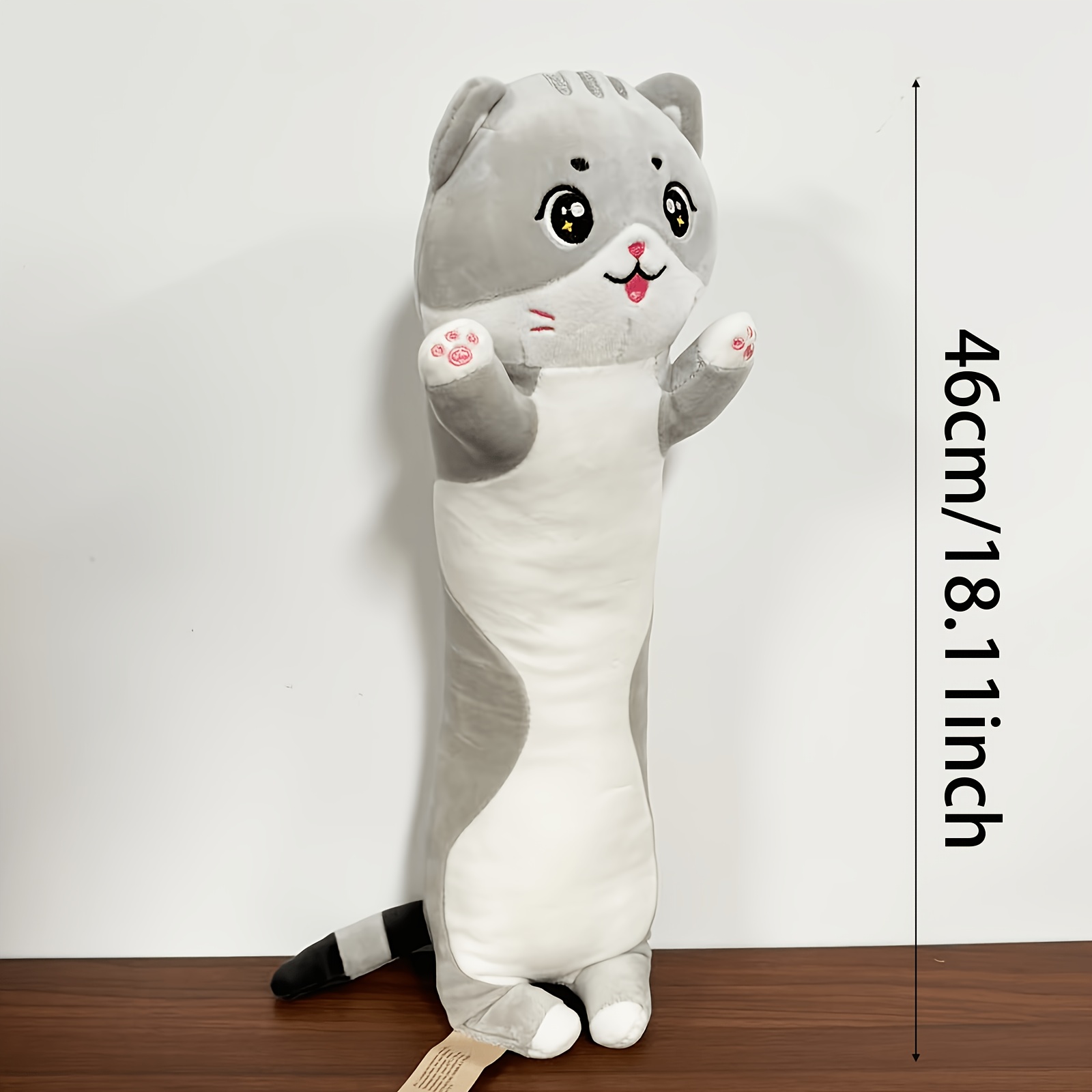 Adorable Long Cat Plush Toy Soft Polyester Cute Cartoon Design Perfect For Home Decor Cat Halloween Christmas Gift
