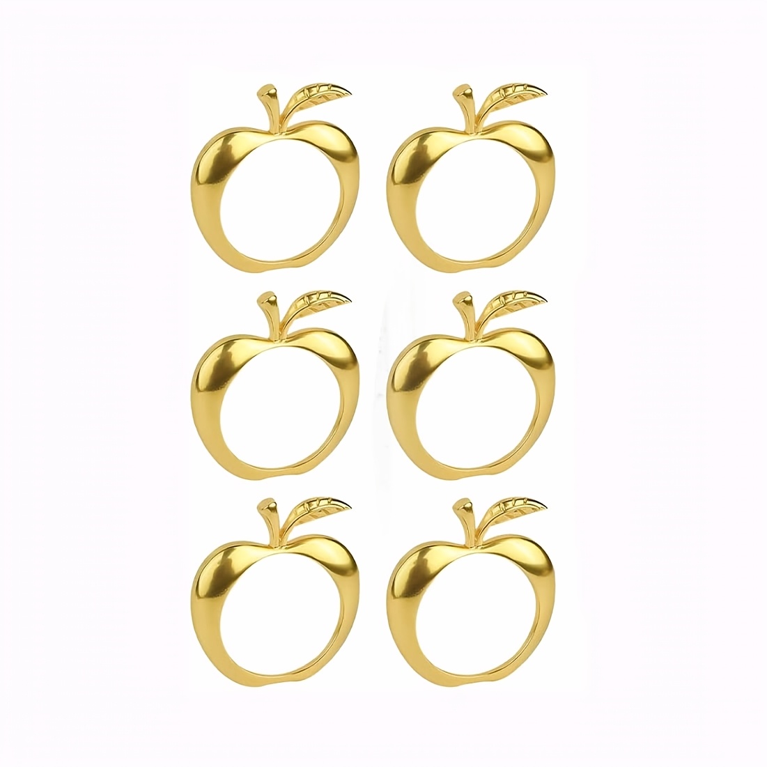 TEMU Ensemble de 6 anneaux à serviette pomme rouge, anneaux de serviette pour fête de mariage, Thanksgiving, Noël, décoration de table pour