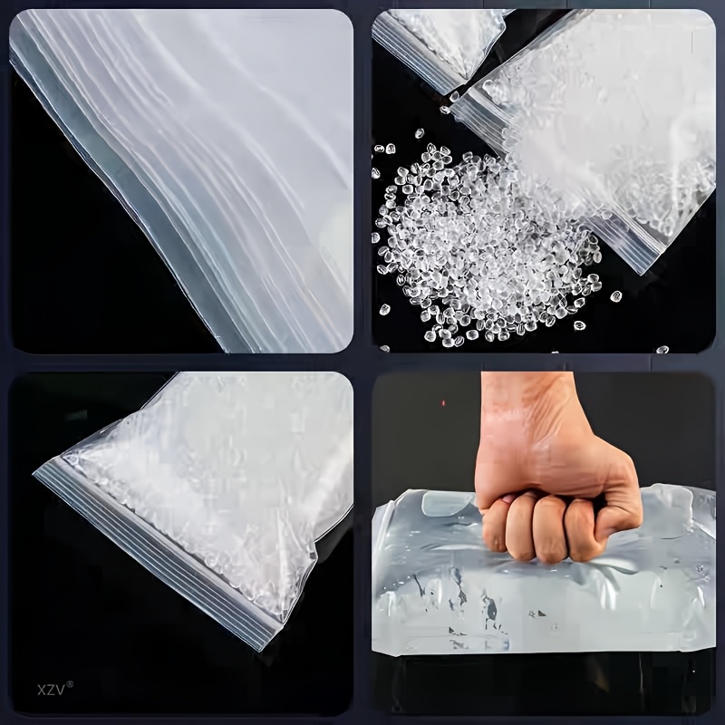 100 Transparent Self-Sealing Plastic Bags with Tight-Locked Edges