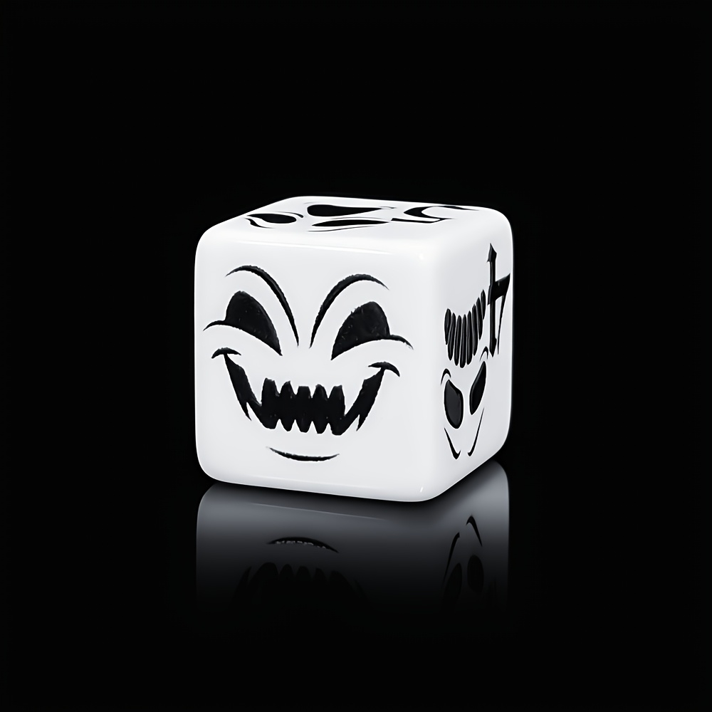 6pcs Halloween Grimace Face Pattern D6 Dice