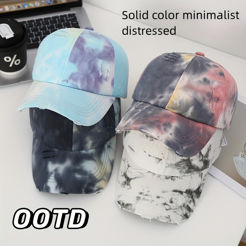 

Wearing Tie Dyed Baseball Caps For Outdoor Sports, Men And Women, And Golf Hats For Sun Protection And Shading In All Seasons