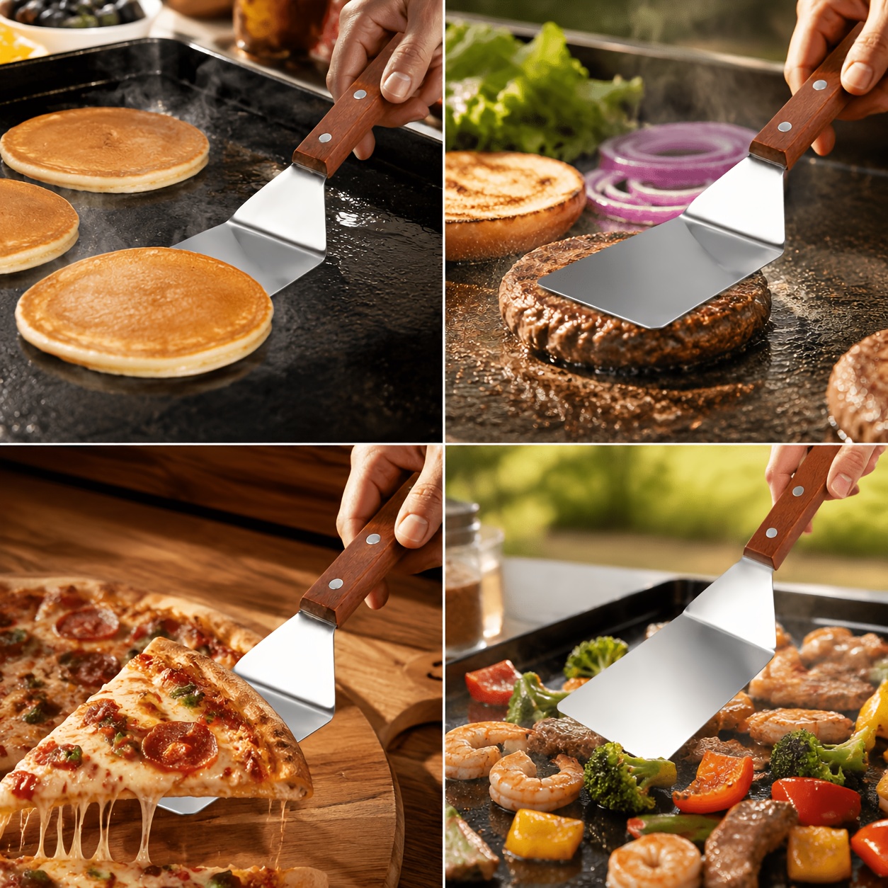 Stainless Steel Frying Spatula, Pancake Turner, and Kitchen Tool