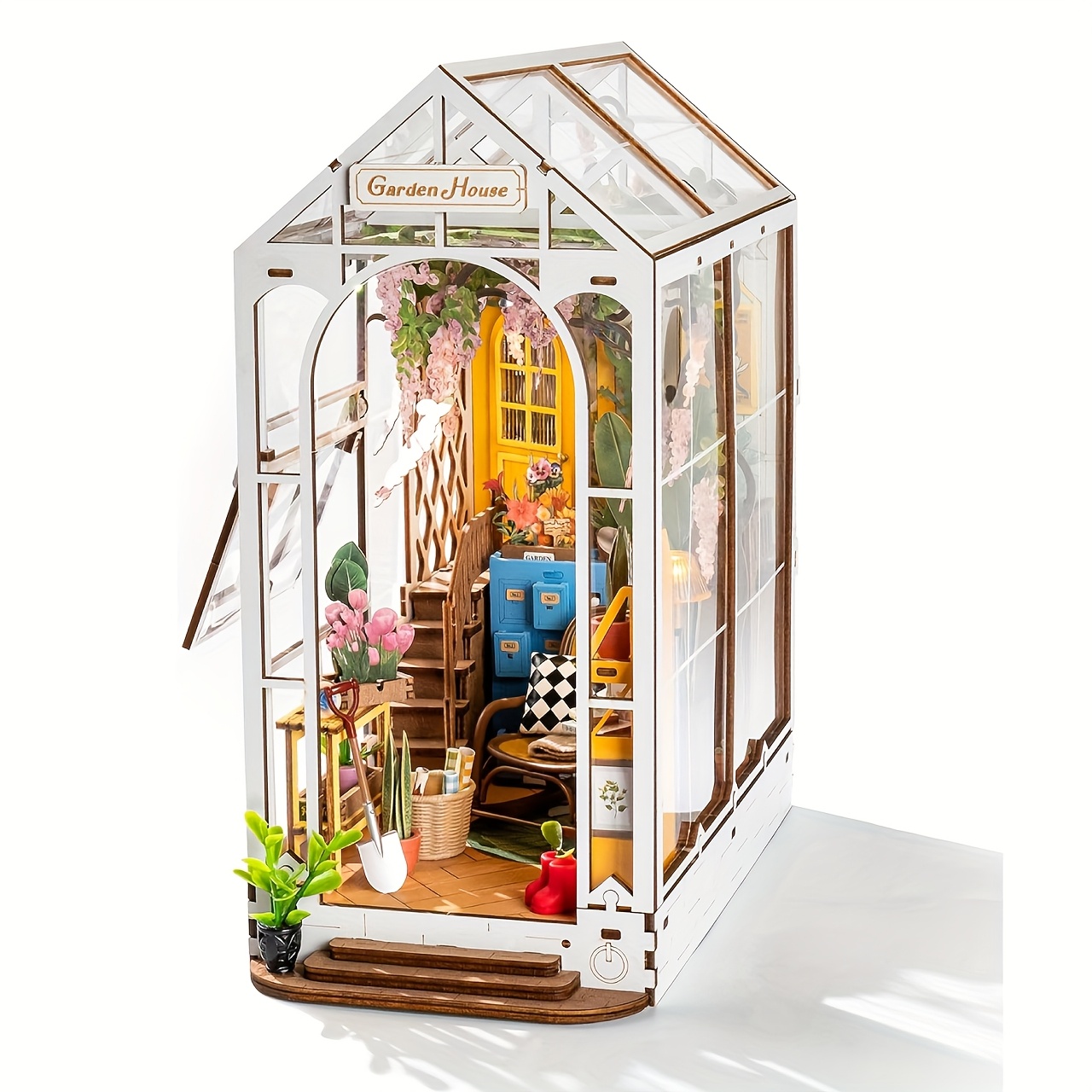 Robotime Diy Book Nook Kit, 3d Wooden Puzzle, Elegant Bookshelf Decor For Book Lovers, Home Art Ornament, Mother's Day Gift, Birthday Present For Craft Lovers (garden House)