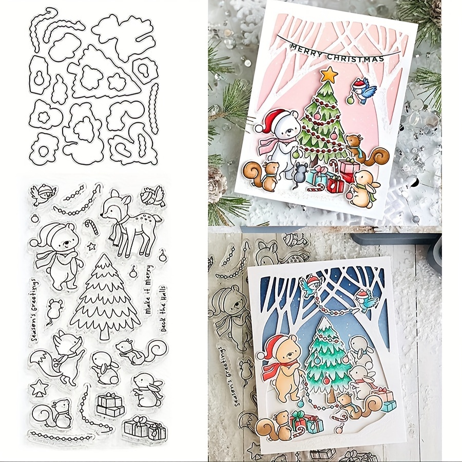 Set Timbri E Fustelle Per Scrapbooking - 8 Fustelle In Acciaio Con Timbro Silicone - Foto 11