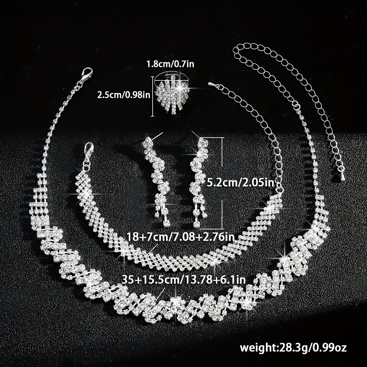 High-End Blingbling Irregular Bridal Set