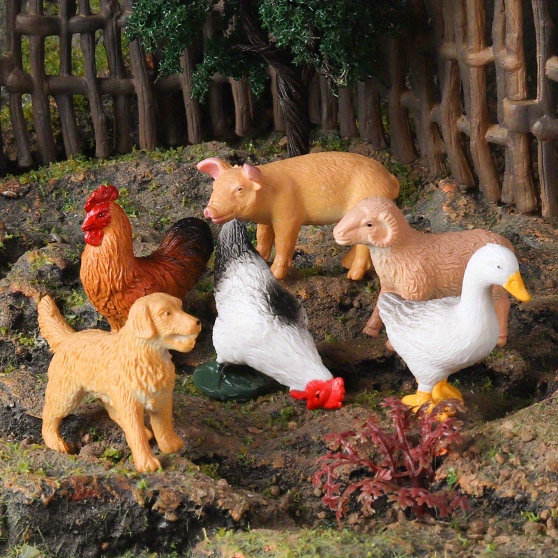 24pcs Farm Model Simulation Animal Figurines Set