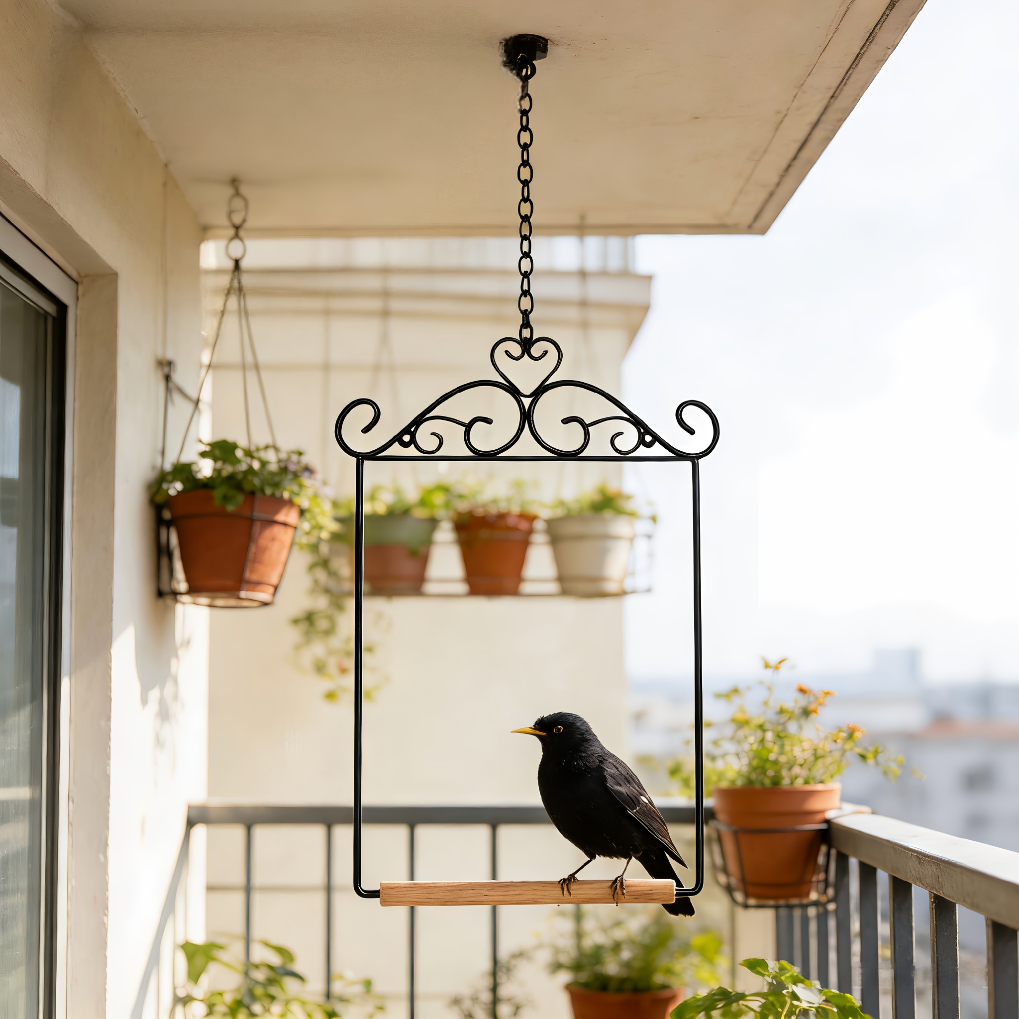 Portable Bird Stand with Removable Play Frame