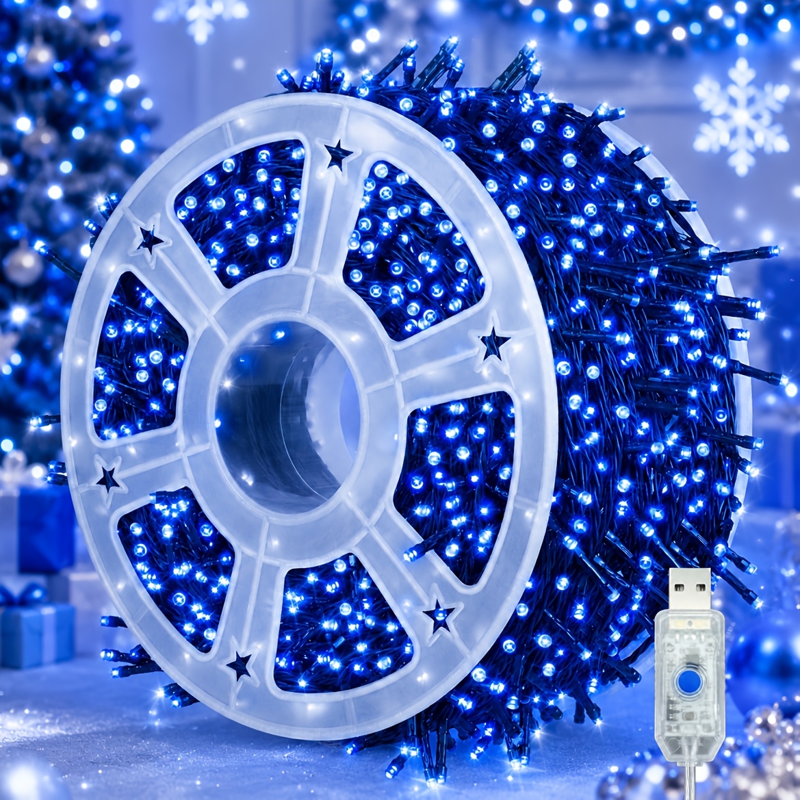 TEMU 420/340/280/200 Led Christmas String Lights, 50.0 Meters/40.0 Meters/30.0 Meters/20.0 Meters Fairy String Lights, 8 Lighting , Indoor Outdoor