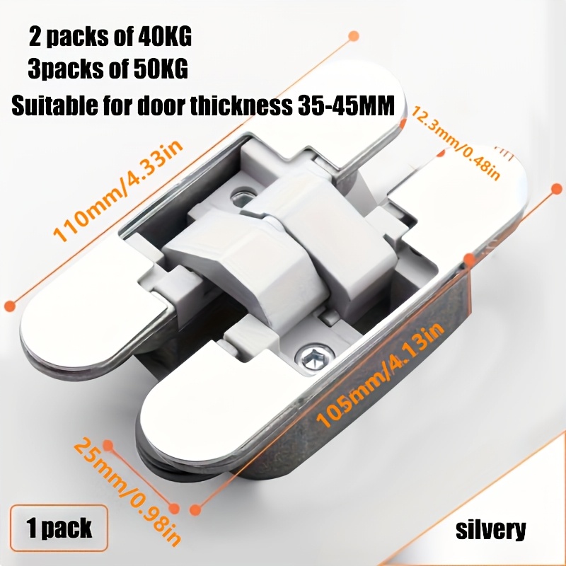 invisible hinges hidden door hinges heavy duty   up to 132 lbs 3 d adjustable black silvery 2pcs