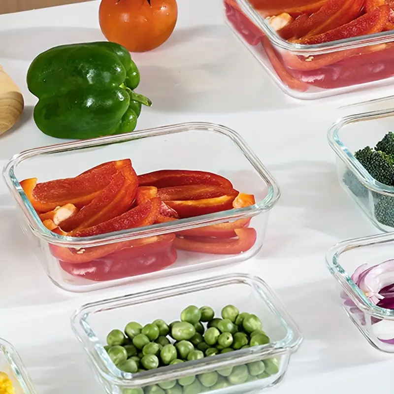 10pcs glass meal preparation container with lid food storage container with snap lock lid airtight lunch container microwave oven refrigerator and dishwasher Product details 0