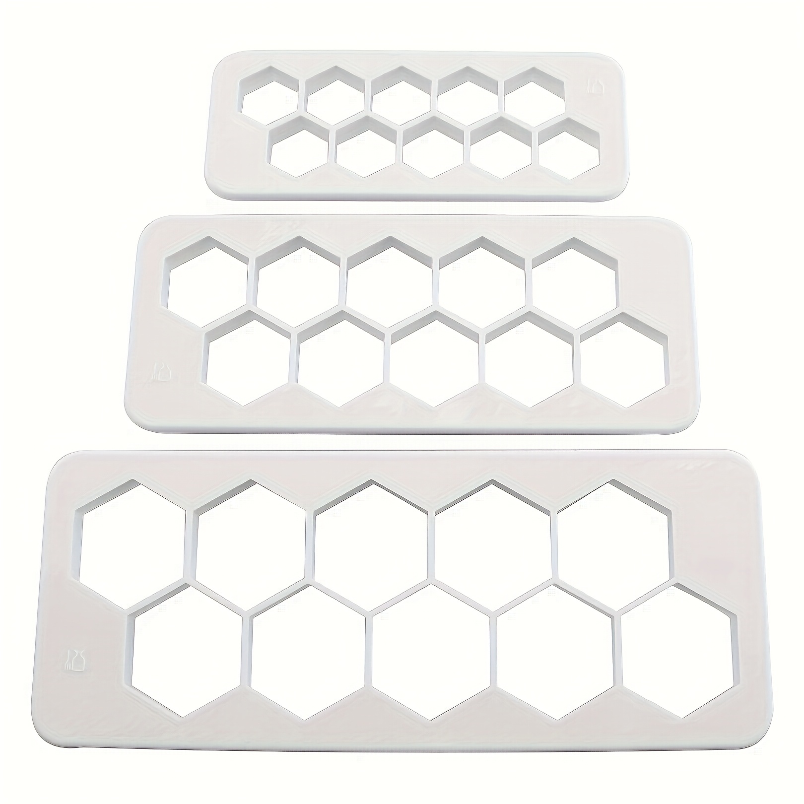 3pcs Hexagonal Geometric Clay Mold Football Pattern Cutter 3 Sizes Honeycomb Shape Clay Tools