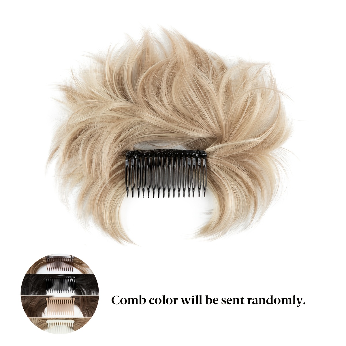 Image of Hair Style Messy Hair Bun Comb Hair Bun Synthetic Clip In Hair Extensions Elegant Looking For Daily Use
