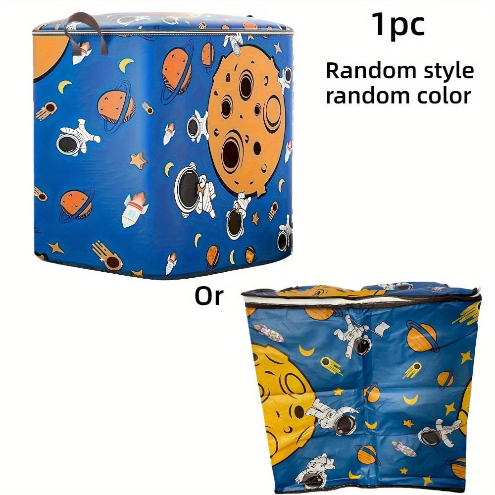 E-shop 1 Aufbewahrungskorb Weltraum-Astronaut in zufälligem Stil – Design mit blauen Sternen Planeten, Organizer-Box aus Polyesterfaser mit