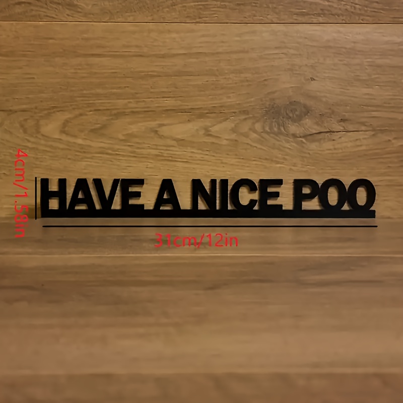Image of Chic ' Poop' Metal Wall Art - Home Entrance, Bedroom & Bathroom Decor | High-quality Indoor Hanging Sign