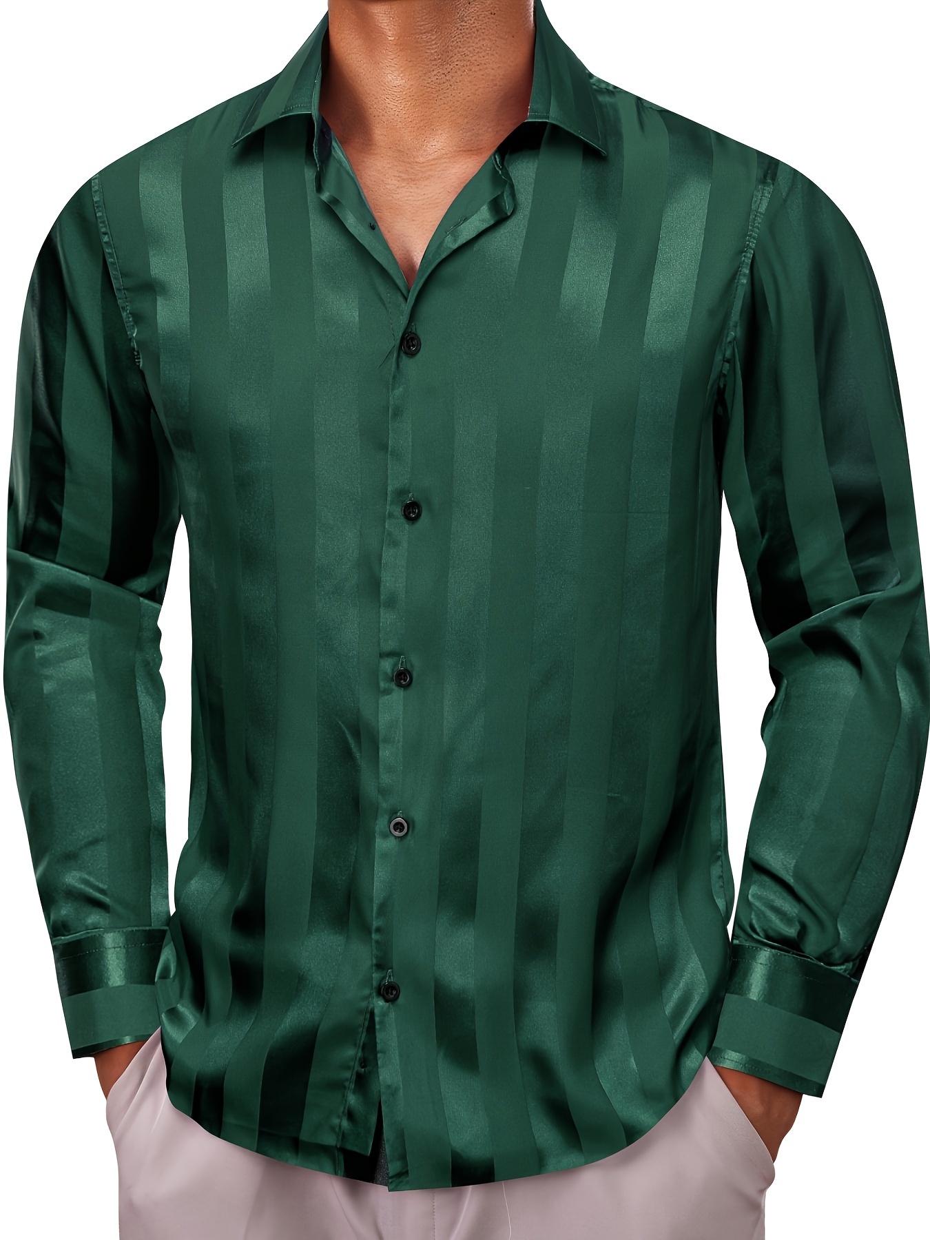 mens dress shirts striped long sleeve button - Temu Georgia