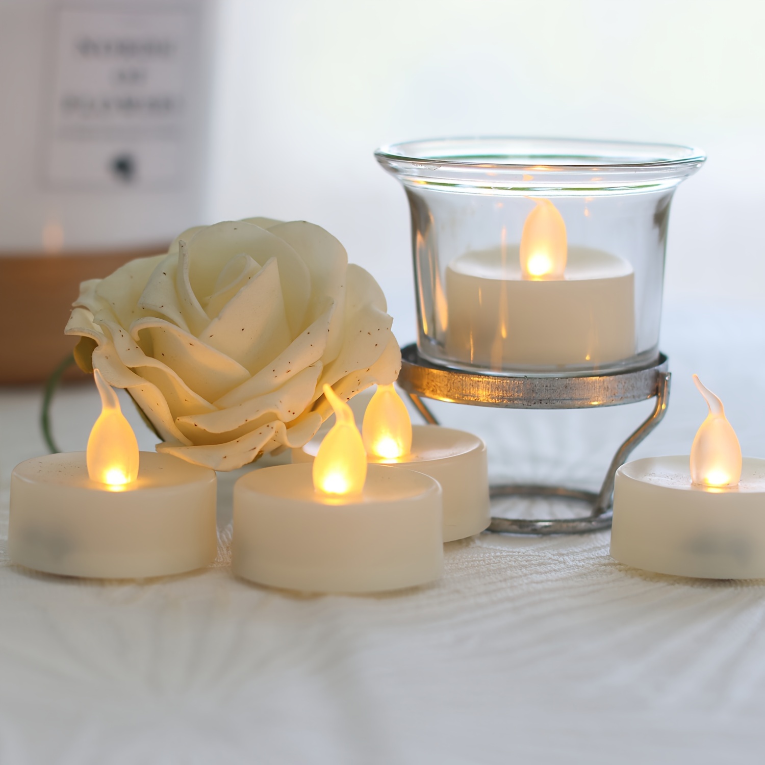 Star Trading Lot De 2 Bougies Chauffe-plat LED Paulo, Blanc Chaud Avec