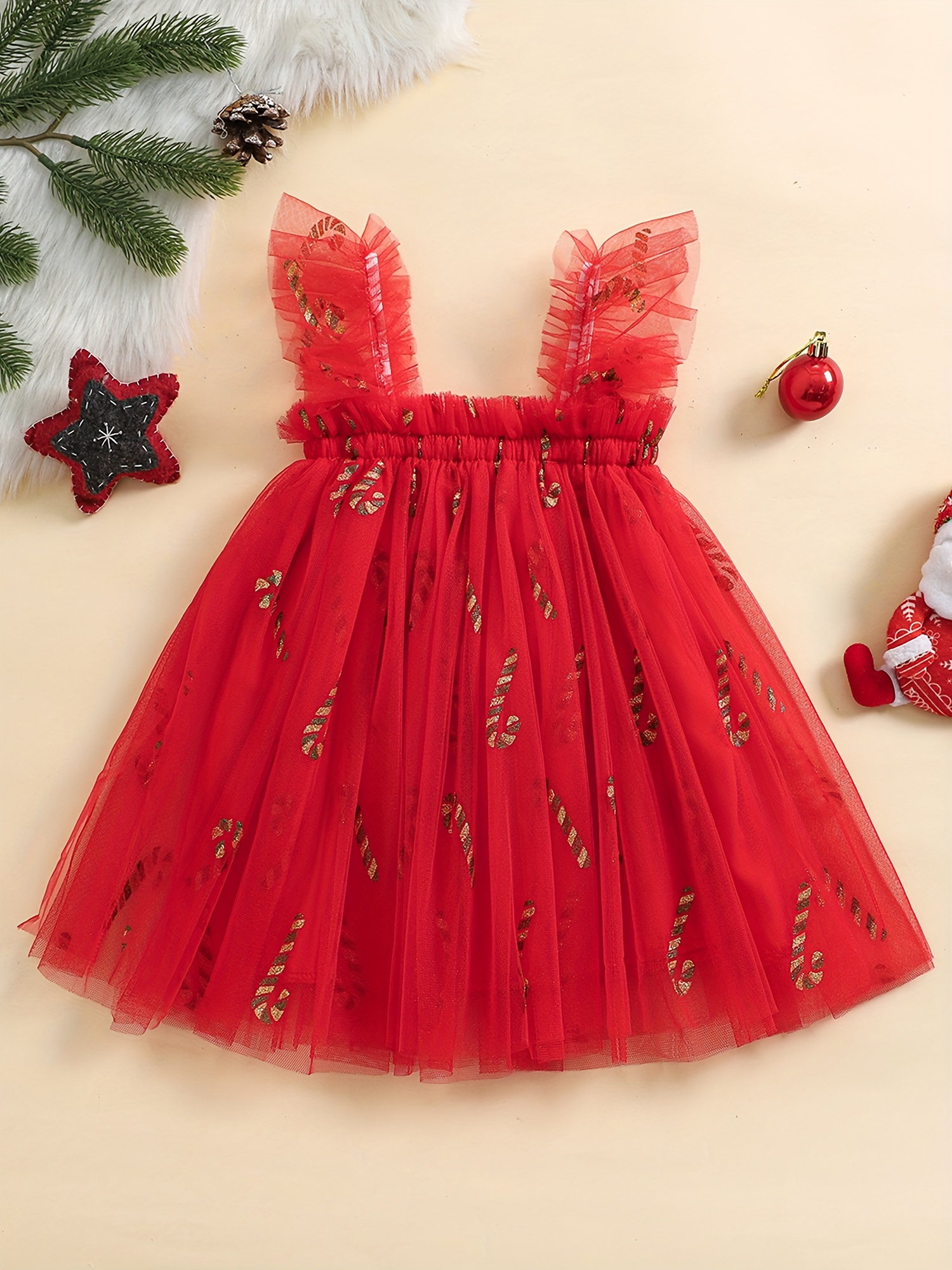 white christmas dresses Toddler Christmas Tree Tutu Dress 3-4 Y main image 1