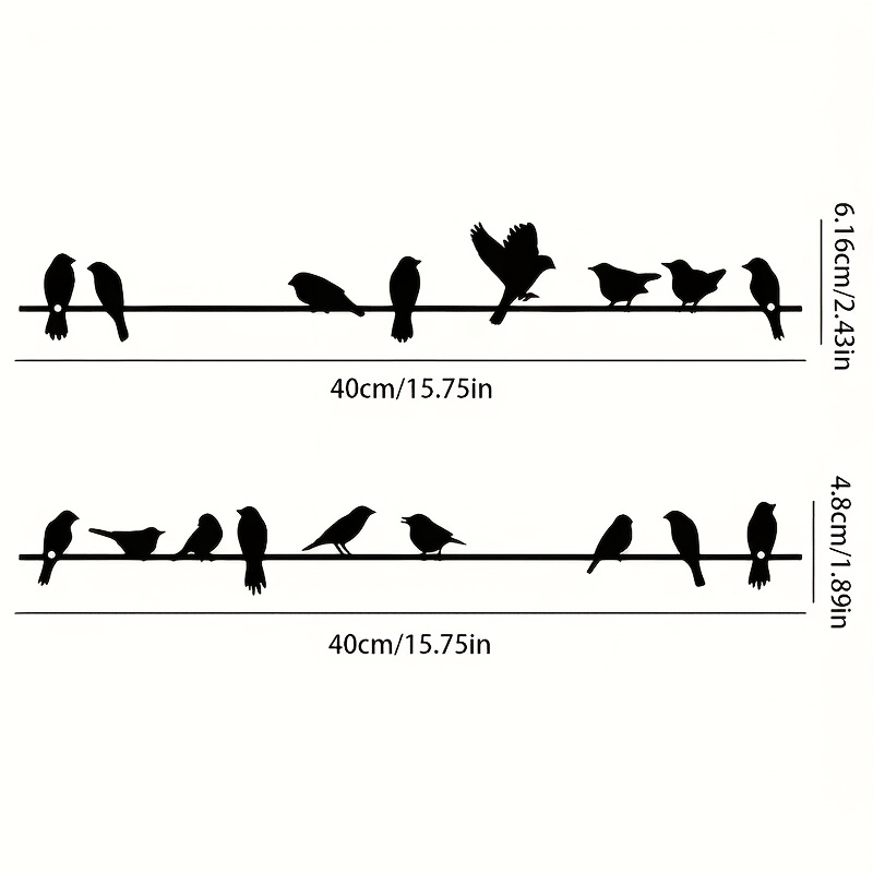 2pcs Metal Bird Wall Art Set - Wall Carving Hanging Decor