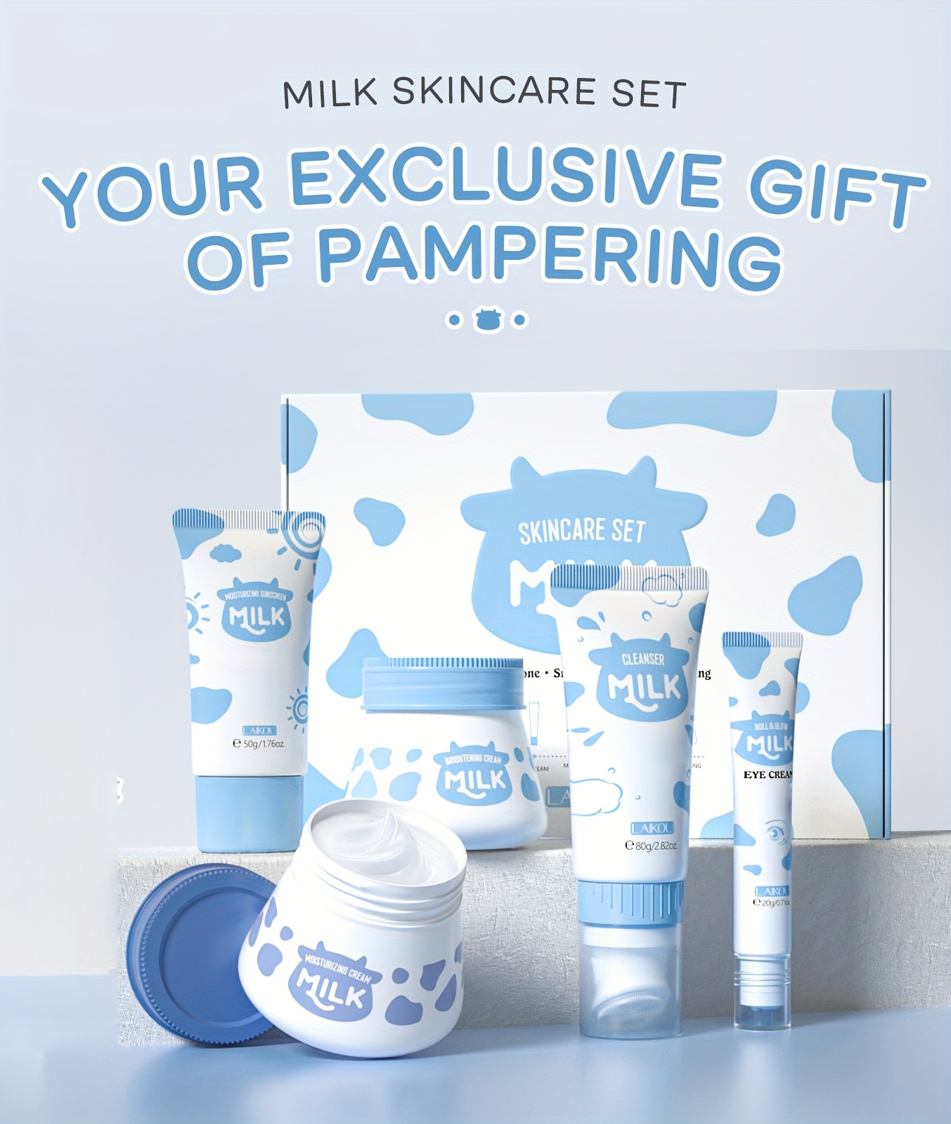 5pcs milk skincare set hypoallergenic facial care kit - Temu Japan