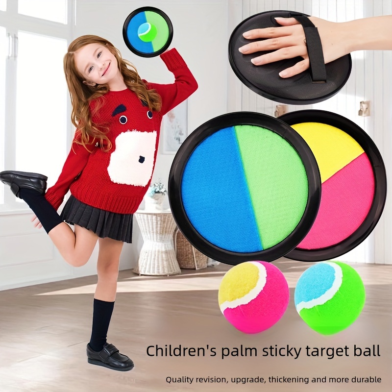 Kids Sticky Ball Game Set, 19cm Mixed Color Plastic Fly Disc with Suction Cup, Interactive Throw and Catch Toy for School and Family Fun Activities