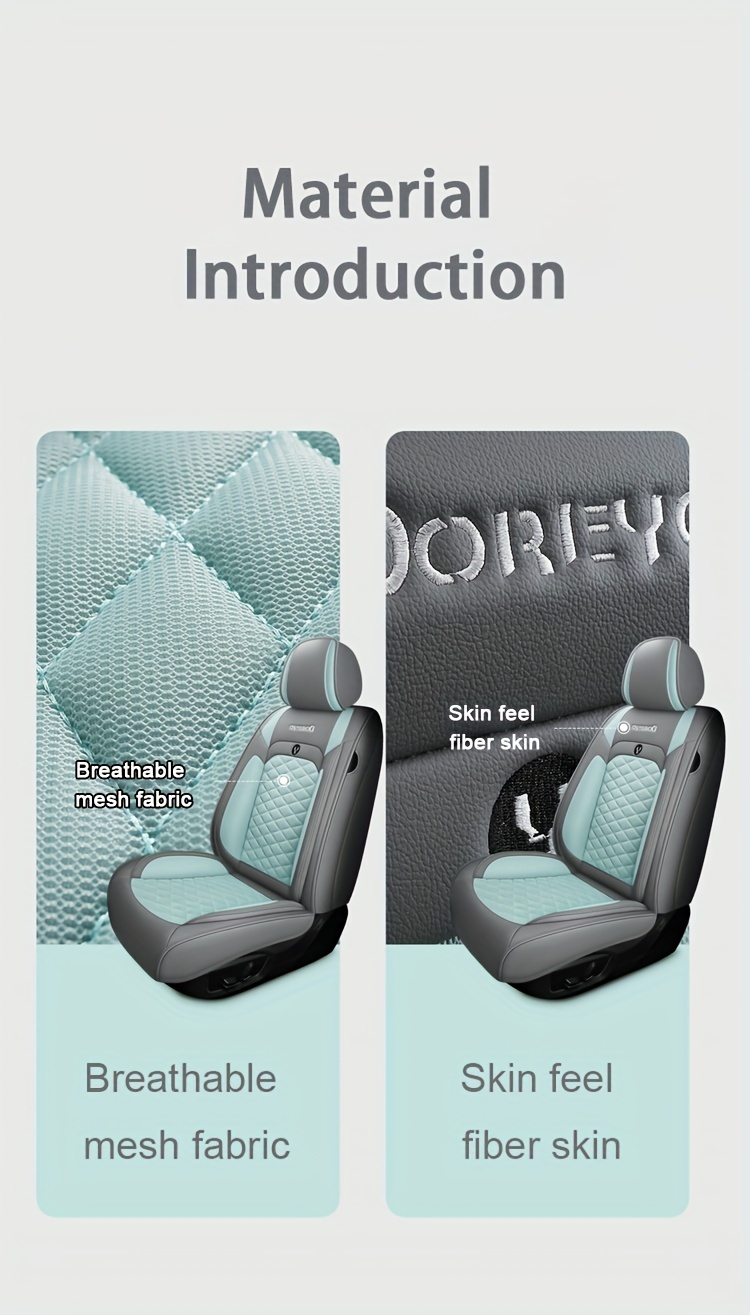 for beige gray quilted car seat cover cartoon design full coverage leather mesh fabric 1 seat five seat option stylish comfortable car seat protector quilted design luxury fee Product details 4