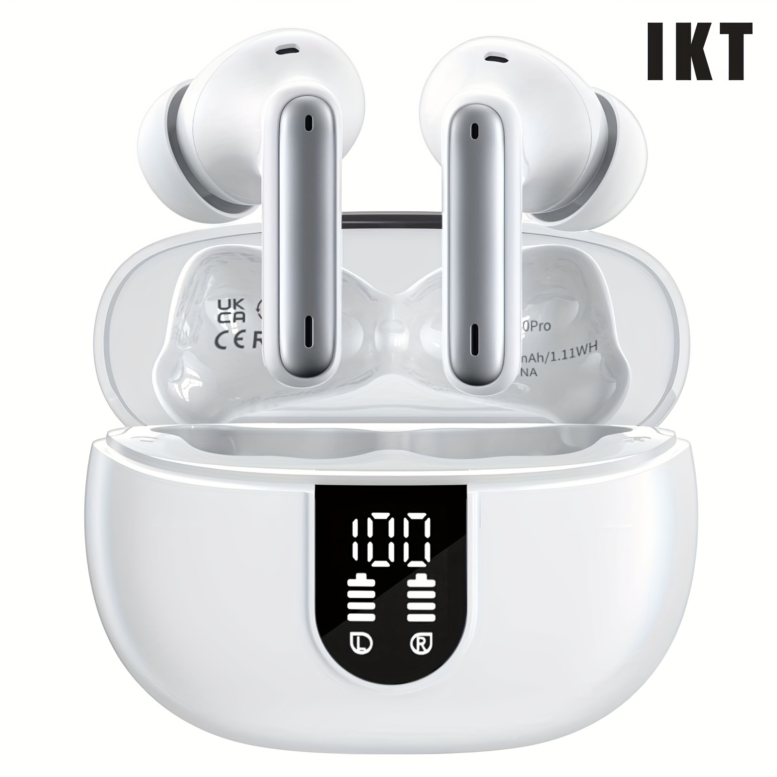 

40 Wireless Earbuds, 5.3 Cancelling Mic, Led Display, In-ear Headphones For Laptop, Pad, Phone, And