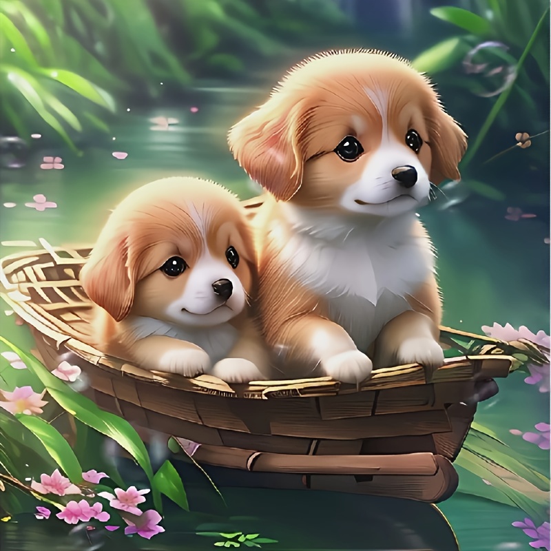 

5d Diy Artificial Diamond Painting Dog Diamond Painting For Living Room Bedroom Decoration