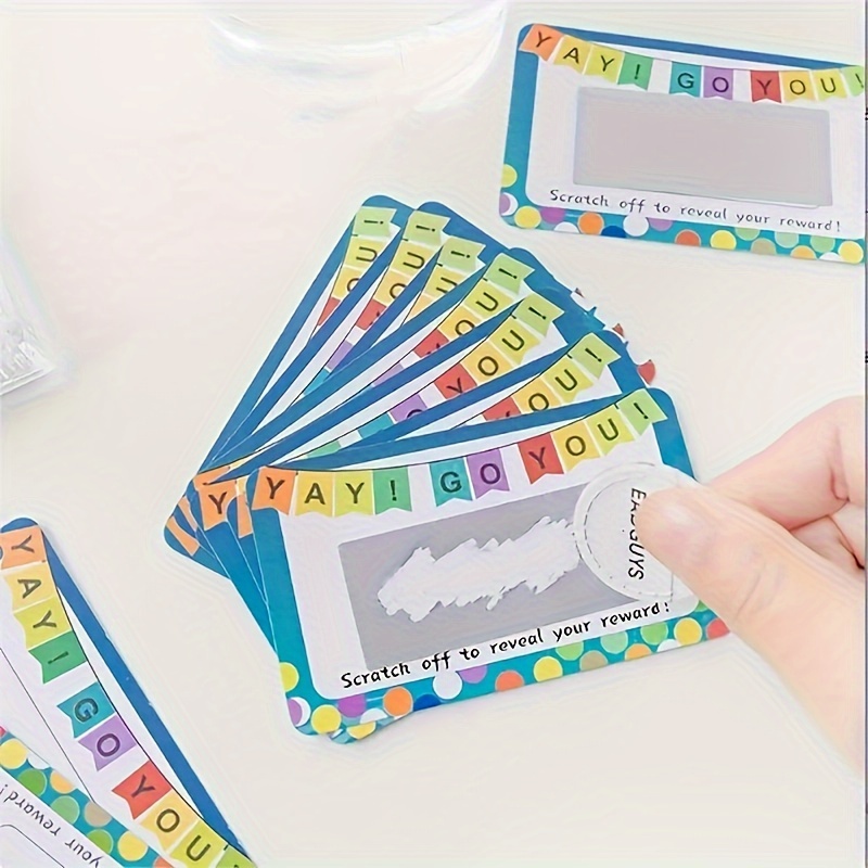 

30-pack Reward Scratch Cards With Bonus Stickers - Perfect For Daily Office Supplies
