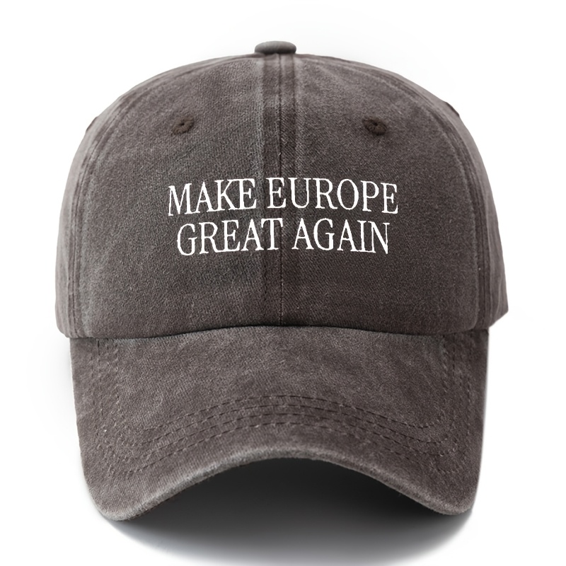 TEMU A Stylish And Versatile Unisex Printed Baseball Cap That ' Again', Featuring Retro Washed Design Suitable For Outdoor Activities. This