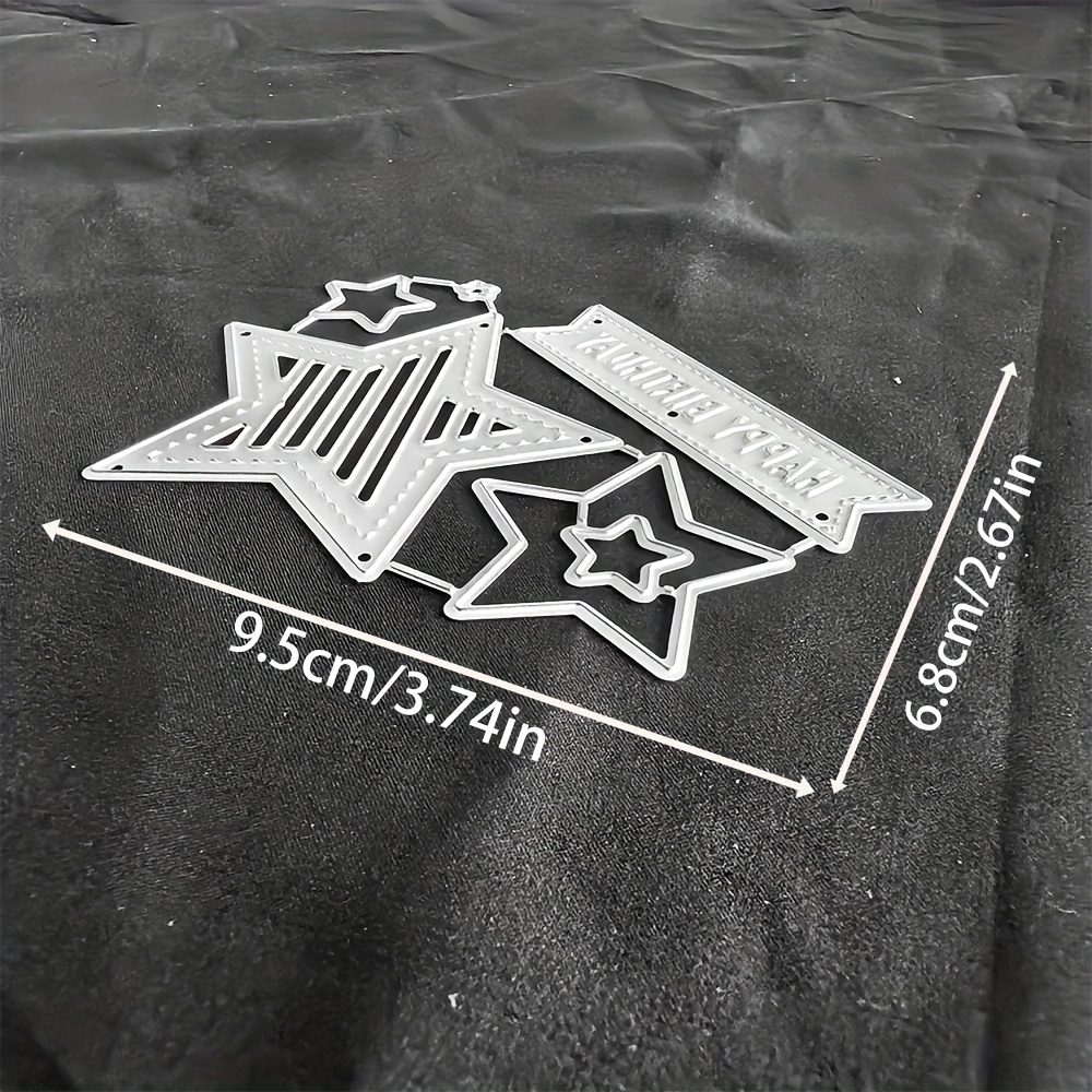 TEMU 1pc Five-pointed Star And Happy Birthday Metal Cutting Mold, Suitable For Photo Album Production, Handicrafts, Diy Relief Templates, Handmade