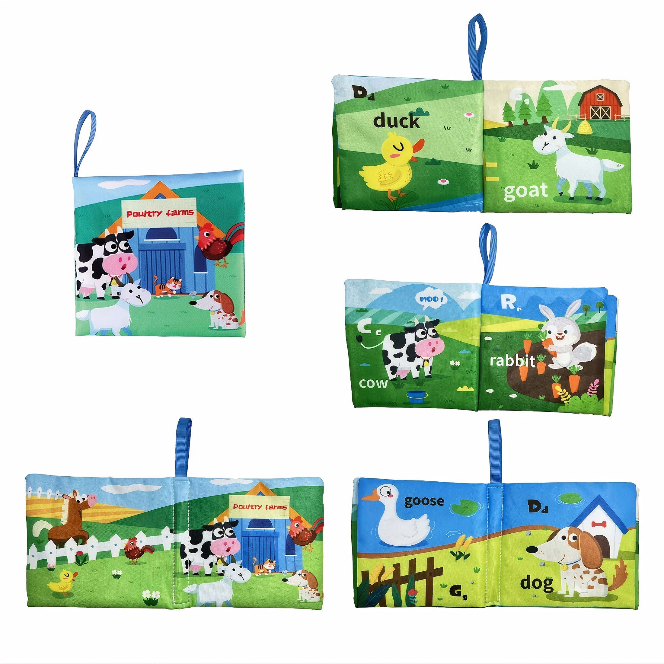 1pc Baby Cloth Book - Non-Tearable Soft Fabric, Ocean Animal & Multi-Theme Educational Toy with Interactive Learning Buttons, Infant Cognitive Development Book for Toddlers 0-3 Years (Pink/Green/Blue/Yellow), Baby Book, Sensory Stimulation, Vibrant Illustrations, Childsafe Material, Young Children