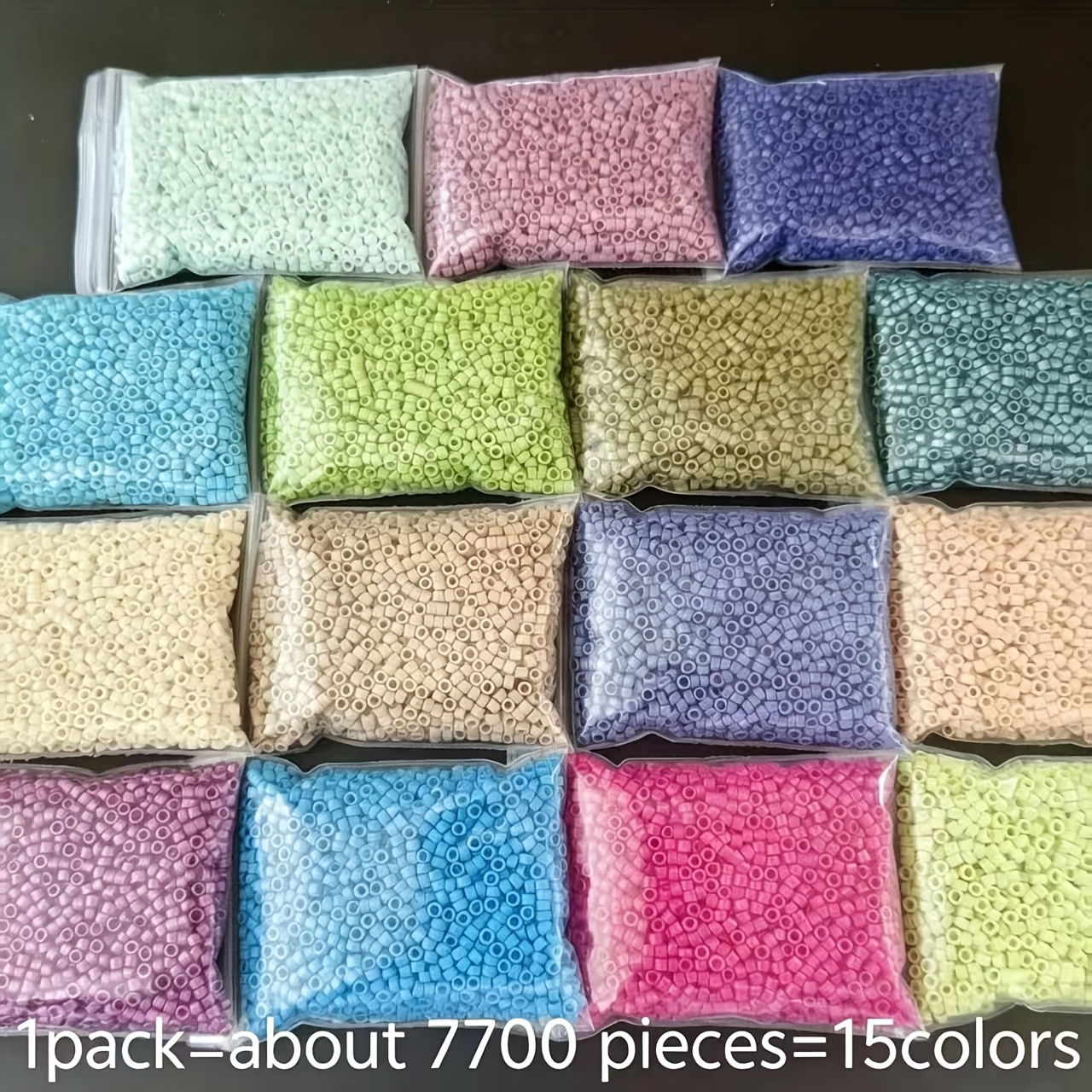 TEMU 7700 pièces 30 couleurs vibrantes / 3850 pièces 15 couleurs vibrantes Perles en verre de 2,5 mm, Perles décoratives, Perles rondes de haute