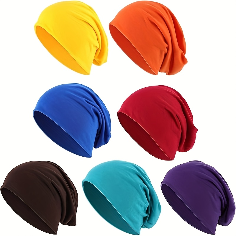 TEMU Set Of 7 Dwarf Hats - Lightweight Slouchy Beanies For Halloween, Crayon Hat, Hip Hop , Ideal For Dwarf Cosplay