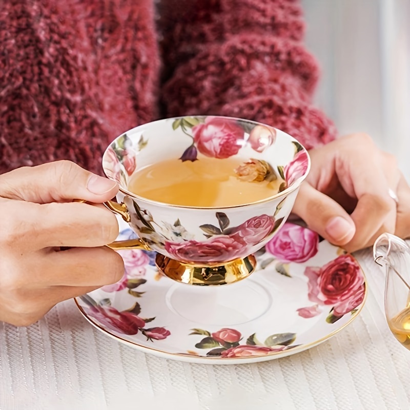 Cappuccino Tassen Set 2er 260ml - Handgefertigte Keramik Retro Tassen