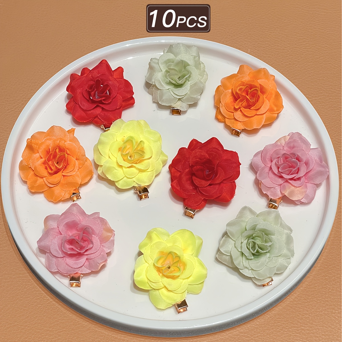 Image of 10pcs Women's Style, Fashionable And Elegant, Cute, Flower-shaped Hair Clips, Suitable For Daily Use In Many Occasions, Women's Hair Additions, Gift Recommendation