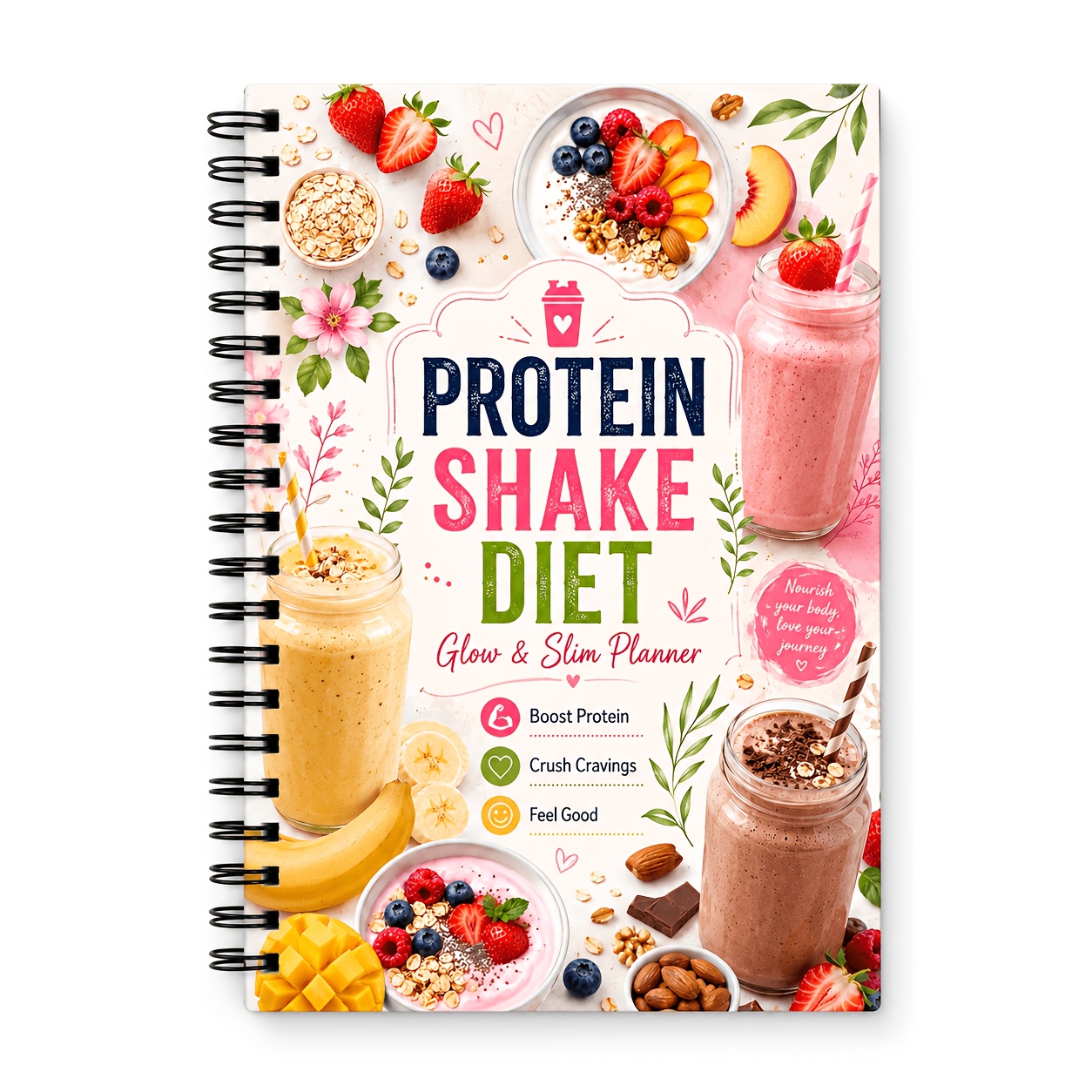 TEMU Livre de recettes de milk-shakes riches en protéines pour la de poids de 80 pages, journal de milk-shake sain, plan de repas léger avec de