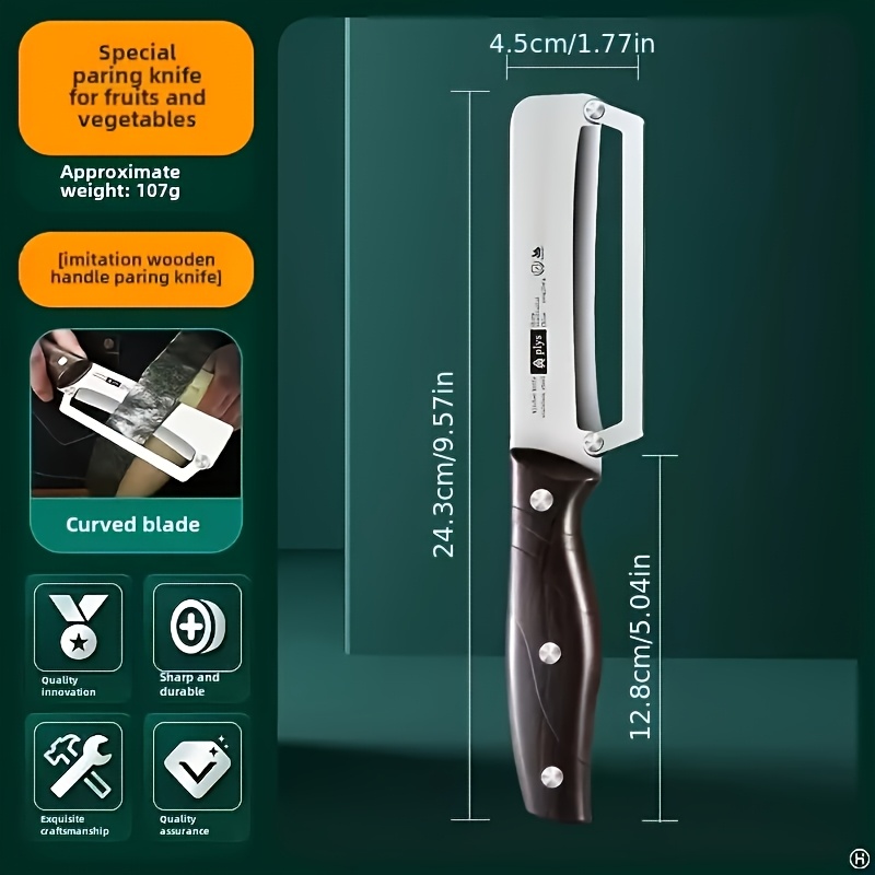 TEMU 1pc Stainless Steel Peeler, Commercial Sugarcane Peeler, Pineapple Cutter, Kitchen Melon Light Beige Scraper - Stamping Blade, Not Suitable For Left-hand Use